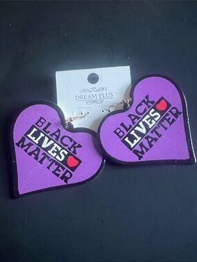 Dream Plus Purple Heart "Black Lives Matter" Earrings